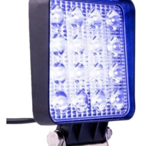 FAROL AUXILIAR QUADRADO AZUL UNIVERSAL LED BIVOLT 48W 6000K - 16 LEDS