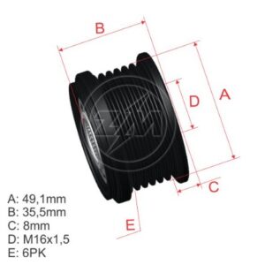 POLIA ALTERNADOR VW AMAROK 2.0 TSI 2010 > 2016
