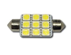 LAMPADA TORPEDO 31MM FESTOON 9 LEDS SMD 6000K - 5W - 12V