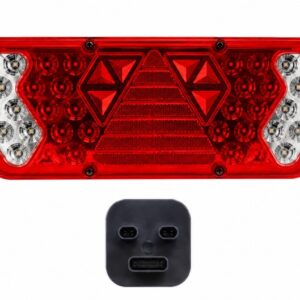 LANTERNA TRASEIRA UNIVERSAL - COM TRIANGULO - LED - LADO ESQUERDO - BIVOLT